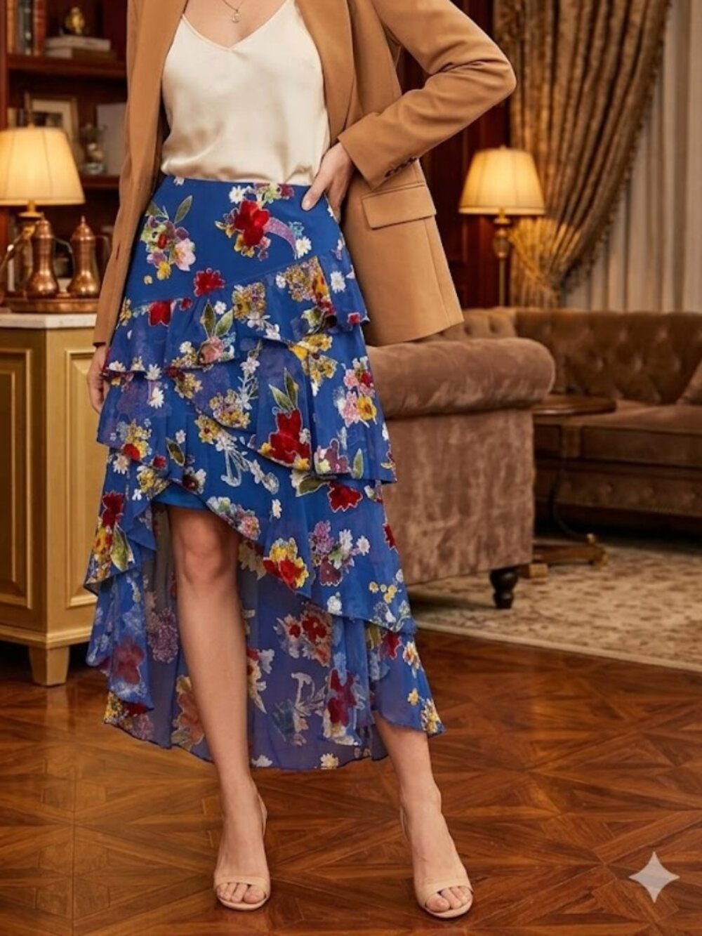 Alice + Olivia Royal Blue Skirt with Lined Waistband NWT Size 8